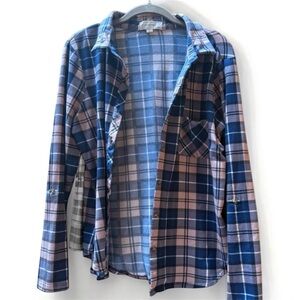 Plaid womens Shirt - Blue and Pink